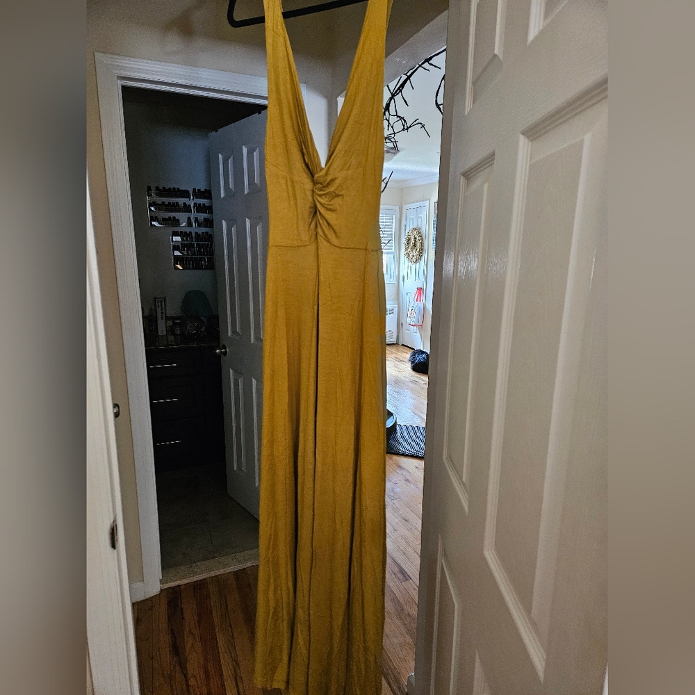 Free People NWT Mustard Yellow Jumpsuit - Picture 2 of 6